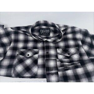 Dixxon Flannel Crenshaw 13 Mens Size 2X Black White Long Sleeve Button Down